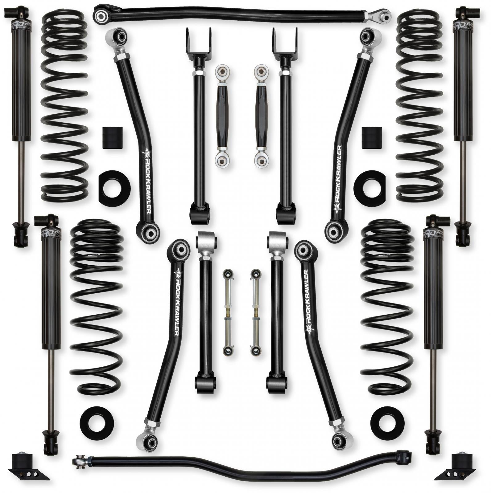 3.5 Inch Adventure X No Limits Mid-Arm Suspension System for Jeep Wrangler JLU 392 Models Rock Krawler