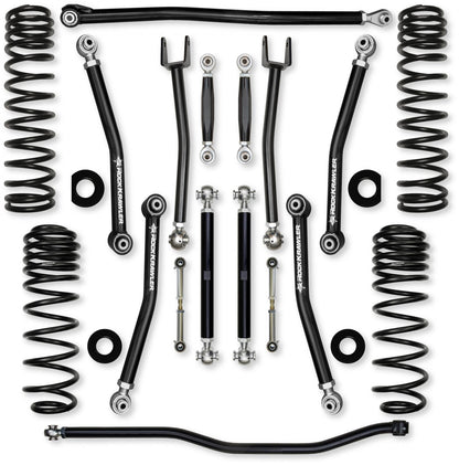 3.5 Inch X-Factor No Limits Mid-Arm Suspension System for Jeep Wrangler JLU 392 Models Rock Krawler-2
