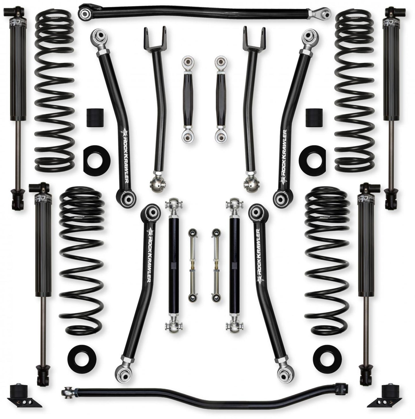3.5 Inch X-Factor No Limits Mid-Arm Suspension System for Jeep Wrangler JLU 392 Models Rock Krawler