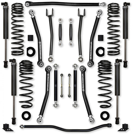 3.5 Inch X-Factor No Limits Mid-Arm Suspension System for Jeep Wrangler JLU 392 Models Rock Krawler