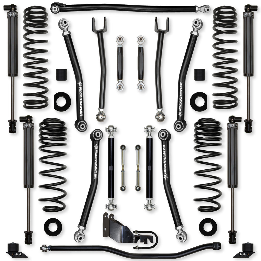 3.5 Inch X-Factor No Limits Mid-Arm Suspension System for Jeep Wrangler JLU 4XE Models Rock Krawler