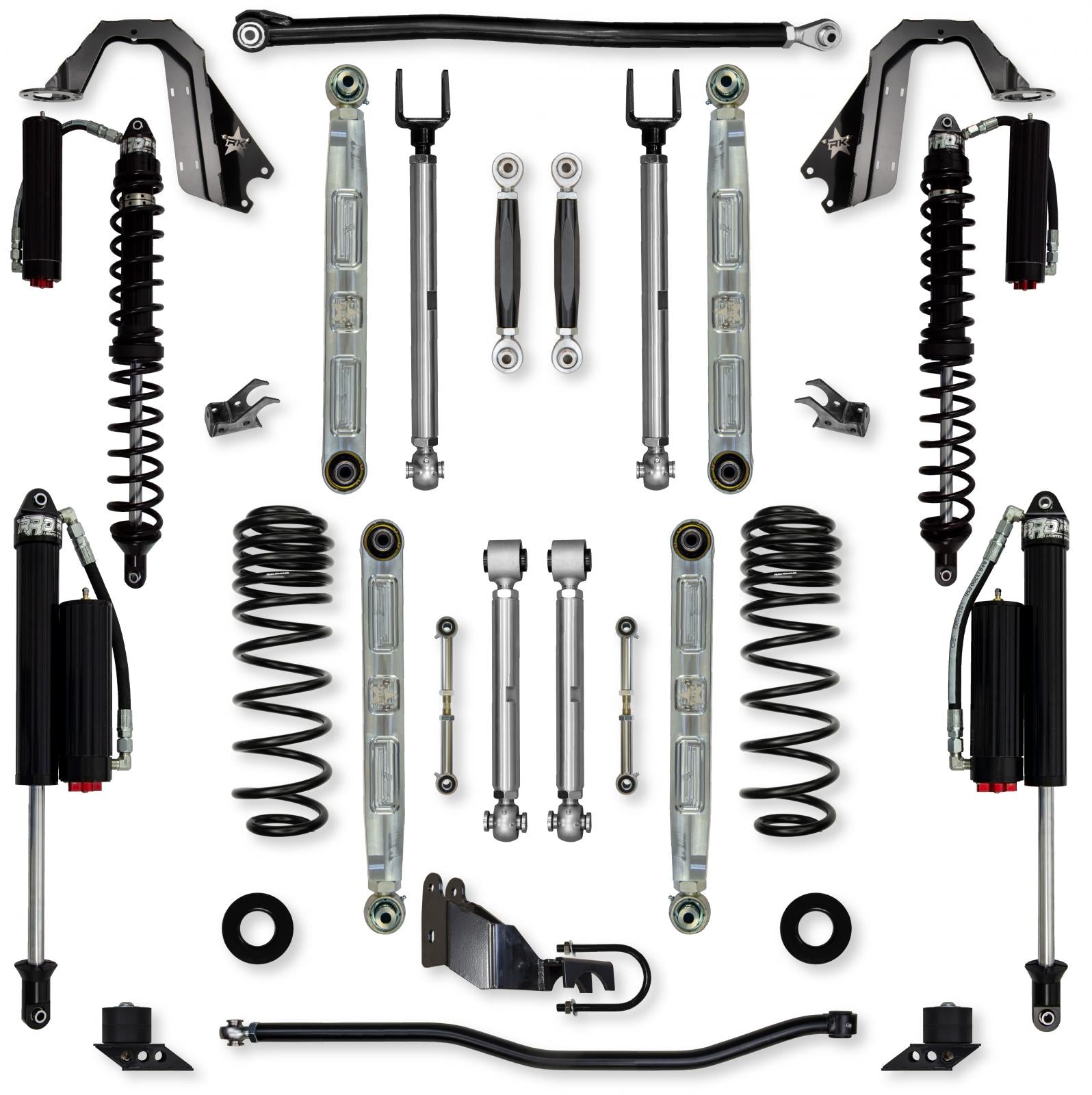 3.5 Inch X-Factor Pro Elite Coilover No Limits Mid-Arm System for Jeep Wrangler JL Gas Models Comp System Stage 2 Rock Krawler