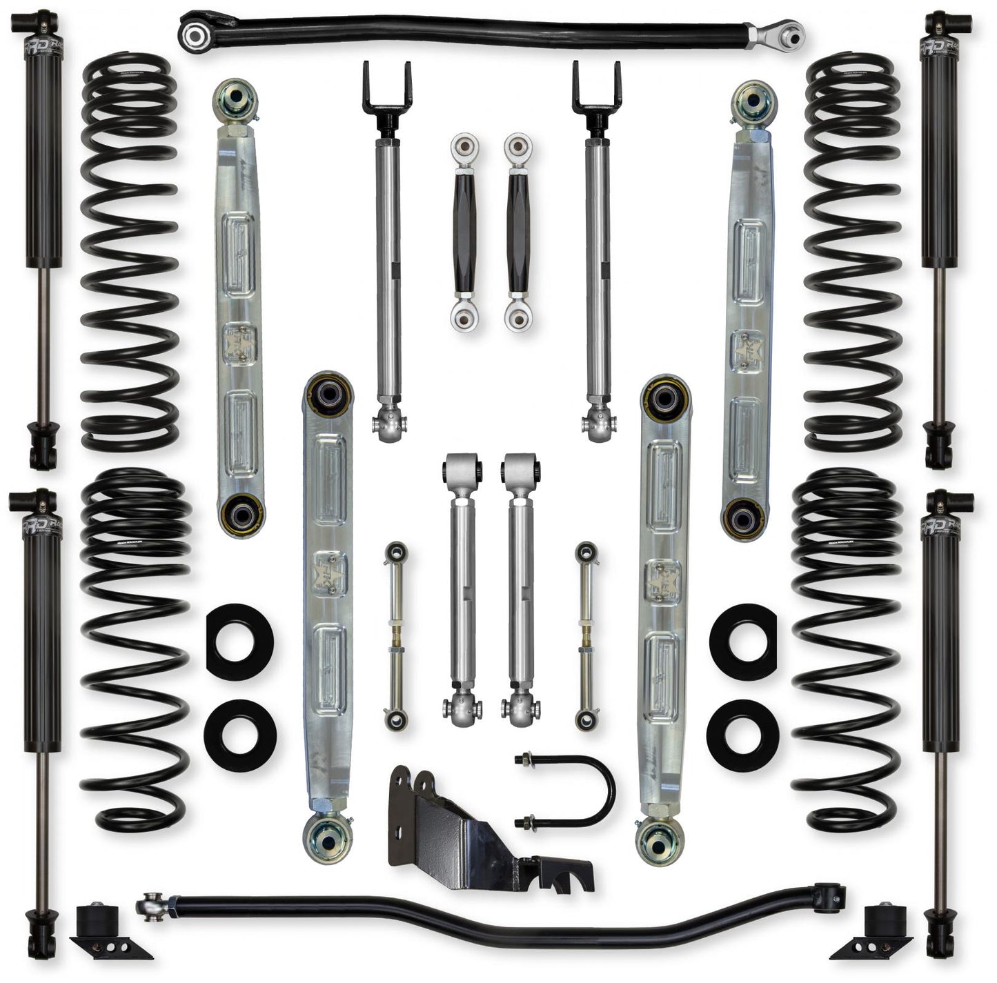 3.5 Inch X-Factor Pro Elite No Limits Mid-Arm Suspension System for Jeep Wrangler JLU 4XE Models Rock Krawler