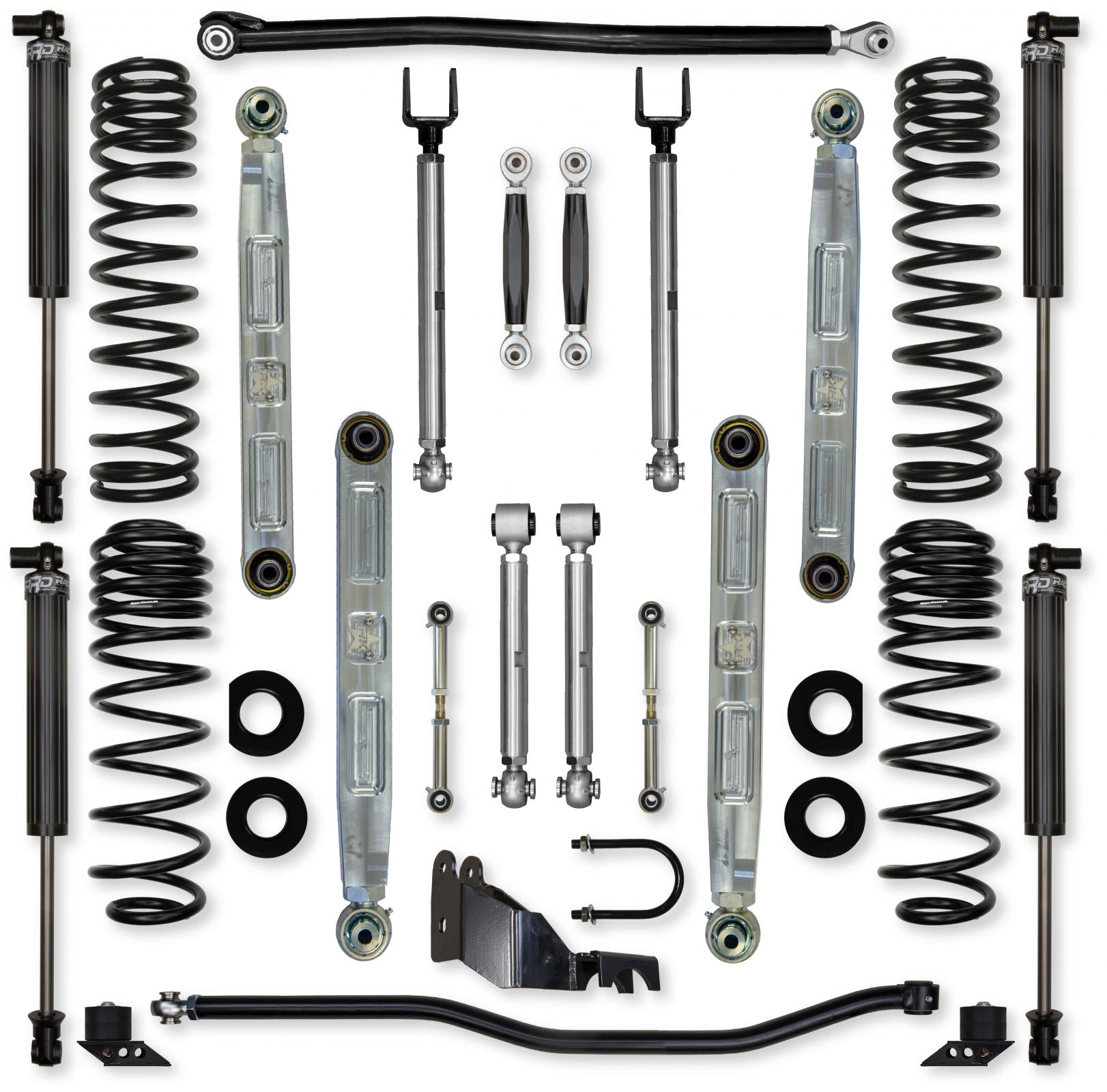 3.5 Inch X-Factor Pro Elite No Limits Mid-Arm Suspension System for Jeep Wrangler JLU 4XE Models Rock Krawler