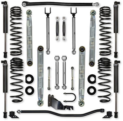 3.5 Inch X-Factor Pro Elite No Limits Mid-Arm Suspension System for Jeep Wrangler JLU 4XE Models Rock Krawler