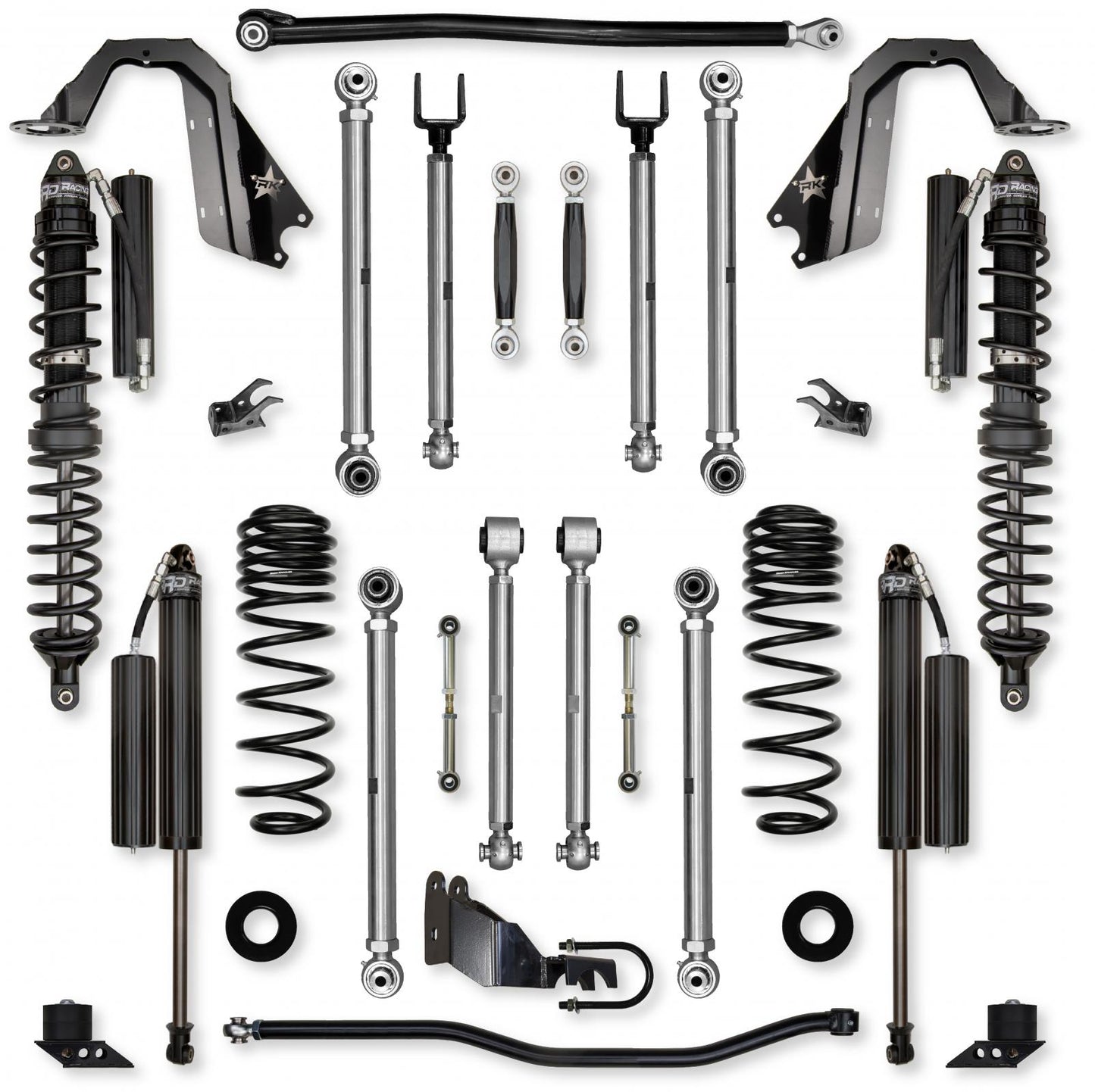 3.5 Inch X-Factor PRO Coilover No Limits Mid-Arm Suspension System for Jeep Wrangler JLU 4XE Models Comp Stage 1 Rock Krawler
