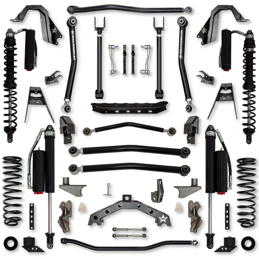 3.5 Inch T-Rex Coilover w/ 6 Inch Rear Stretch Hybrid System For Jeep Wrangler JL Rock Krawler