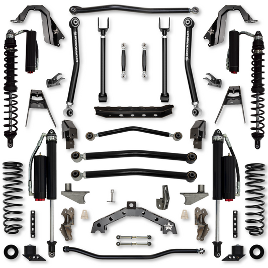 3.5 Inch T-Rex Coilover w/ 6 Inch Rear Stretch No Limits Hybrid System For Jeep Wrangler JL Comp Stage 2 Rock Krawler