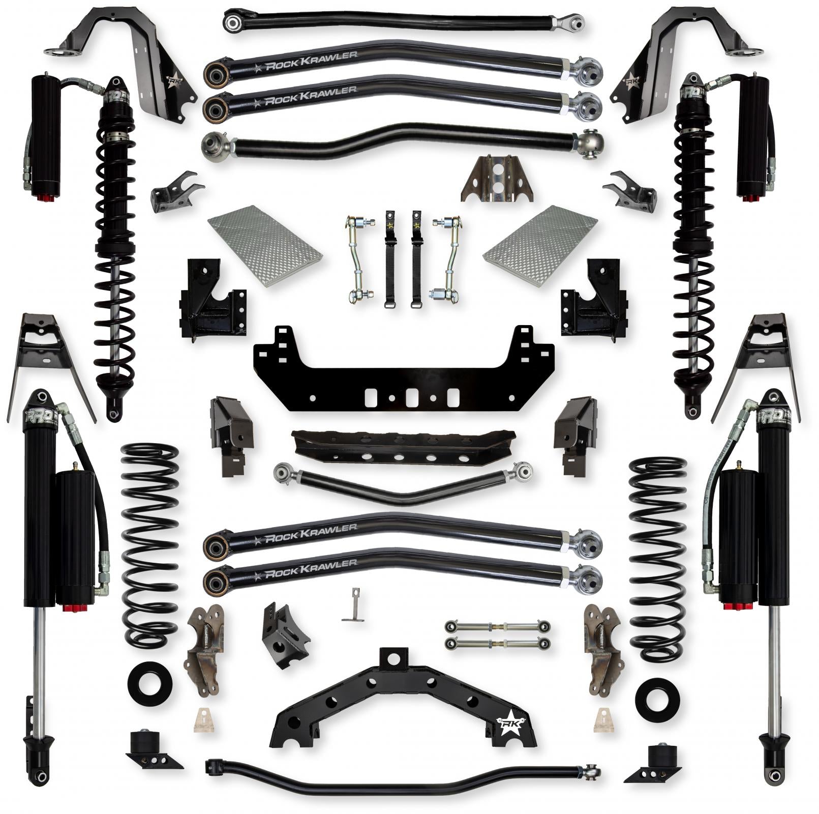 3.5 Inch X-Factor X2 Coilover Long-Arm Suspension System for Jeep Wrangler JL Gas Models Comp System Stage 2 Rock Krawler