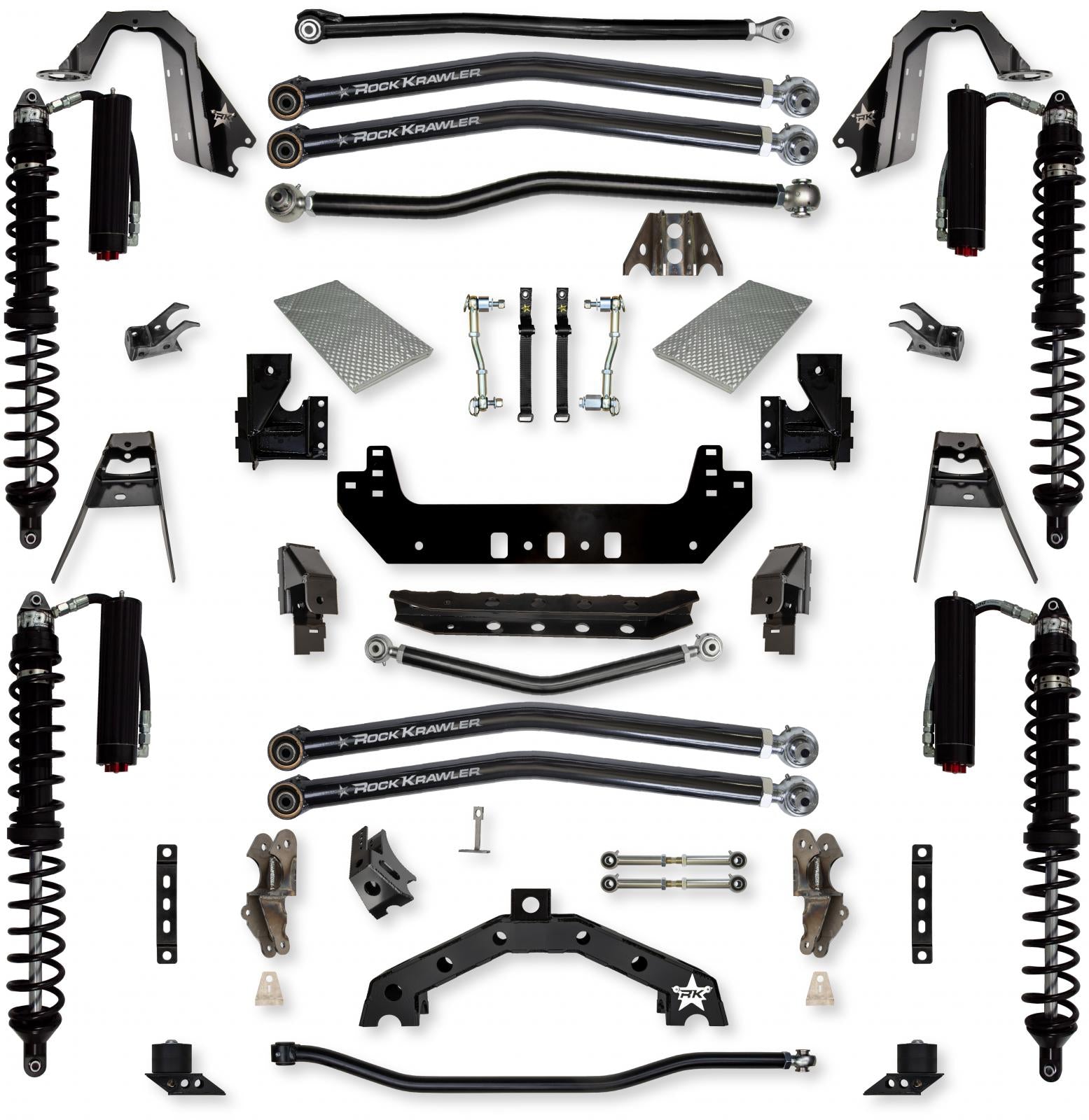 3.5 Inch X-Factor X2 Coilover Long-Arm Suspension System for Jeep Wrangler JLU Gas Models Trail Runner System Stage 2 Rock Krawler