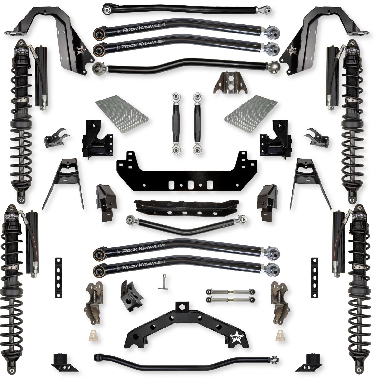 3.5 Inch X-Factor X2 Coilover No Limits Long-Arm Suspension System for Jeep Wrangler JL Gas Models Trail Runner System Stage 1 Rock Krawler
