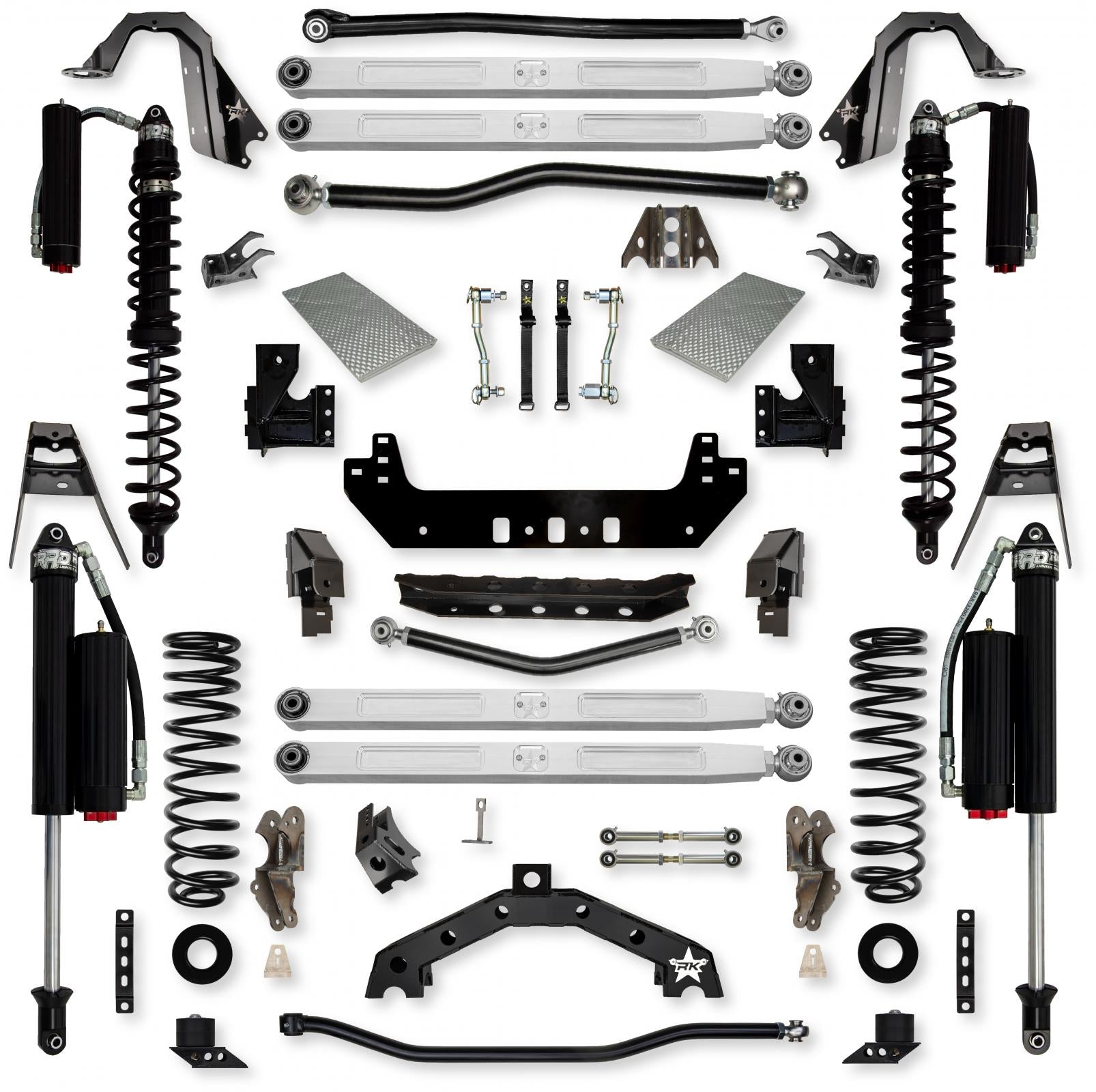 3.5 Inch X-Factor X2 Pro Elite Coilover Long-Arm Suspension System for Jeep Wrangler JL Gas Models Comp System Stage 2 Rock Krawler