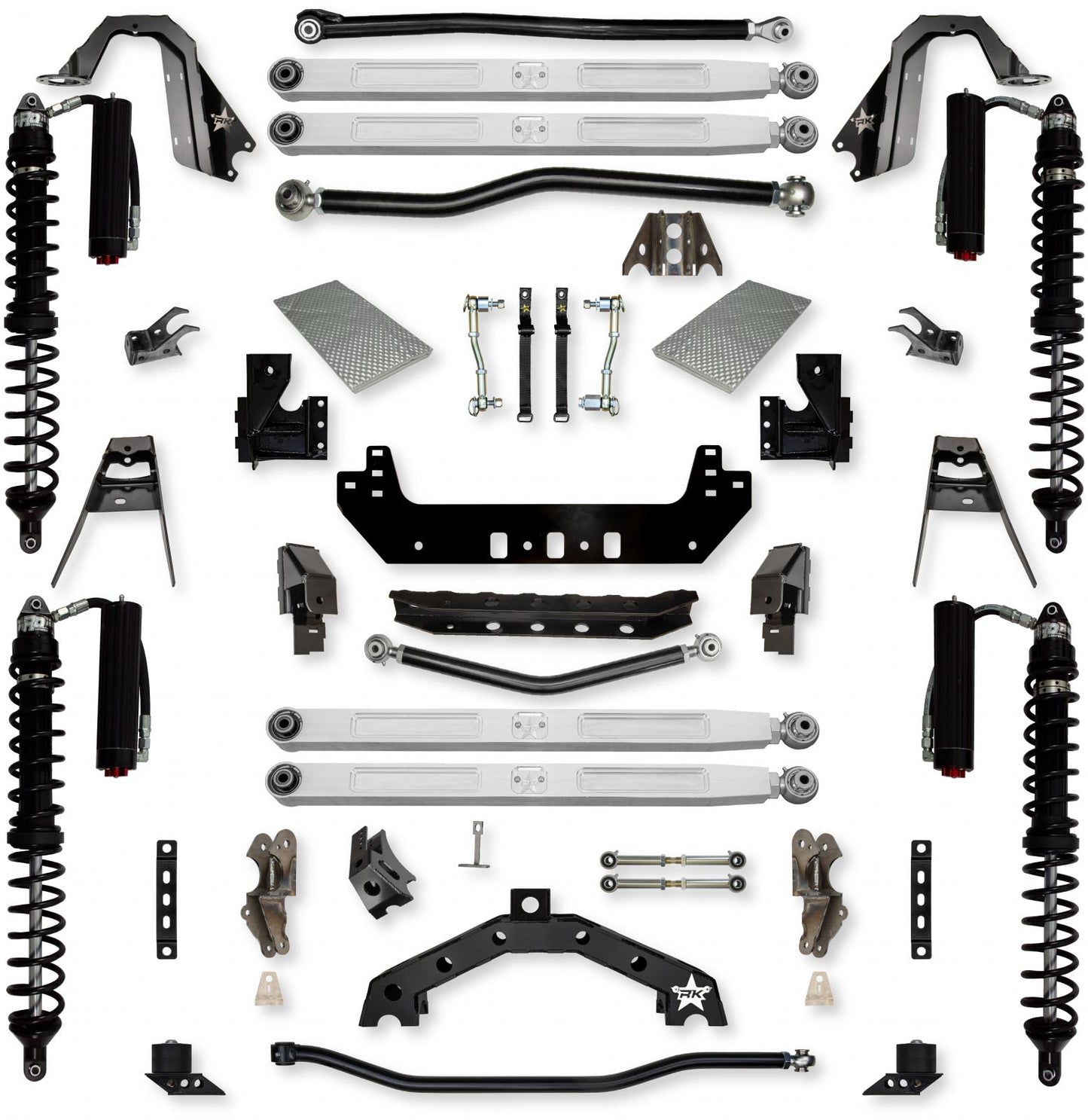 3.5 Inch X-Factor X2 Pro Elite Coilover Long-Arm Suspension System for Jeep Wrangler JLU Diesel Models Trail Runner System Stage 2 Rock Krawler