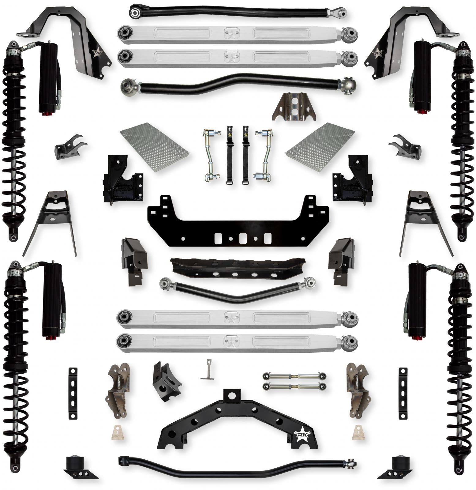 3.5 Inch X-Factor X2 Pro Elite Coilover Long-Arm Suspension System for Jeep Wrangler JLU Diesel Models Trail Runner System Stage 2 Rock Krawler