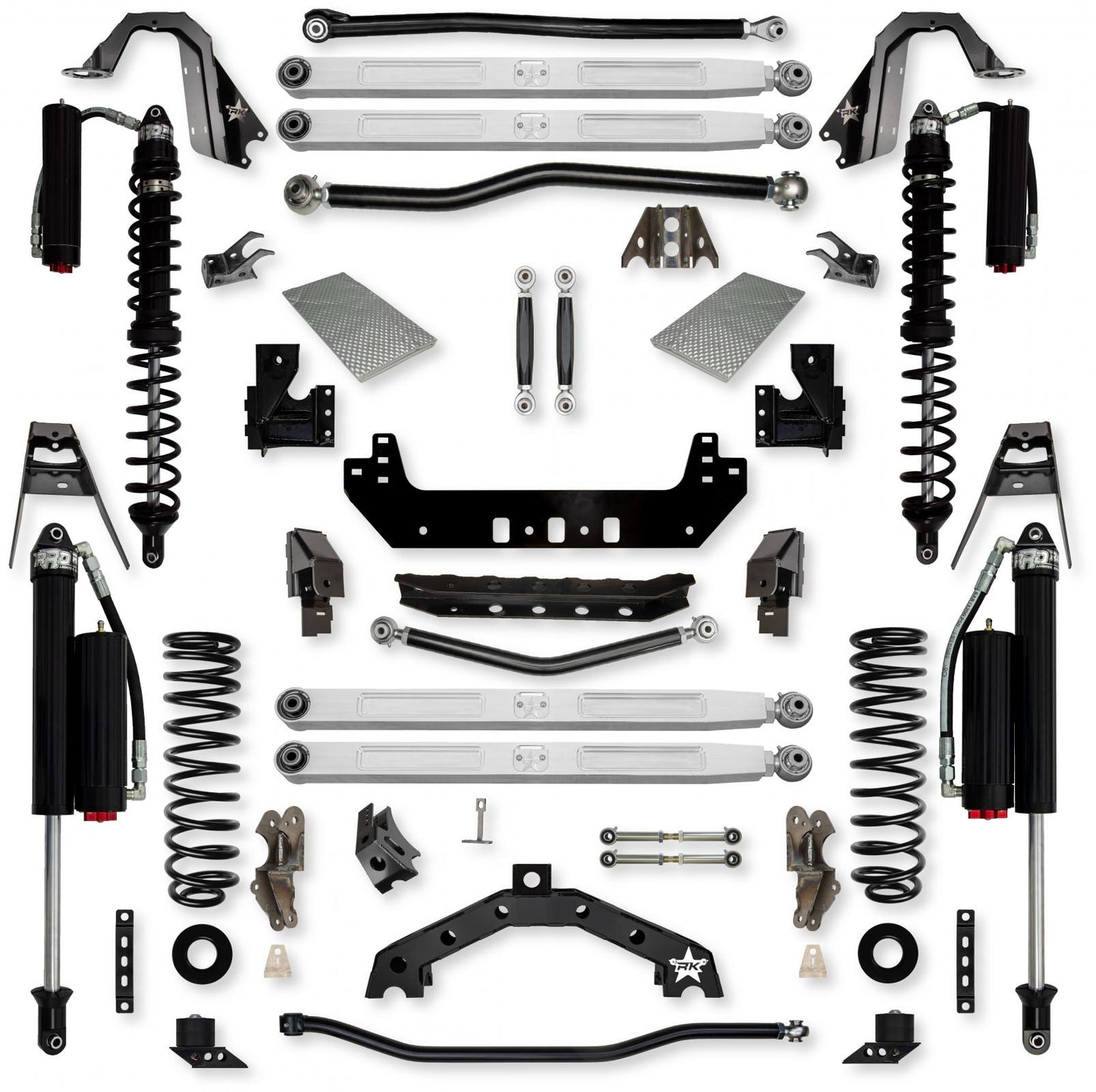 3.5 Inch X-Factor X2 Pro Elite Coilover No Limits Long-Arm Suspension System for Jeep Wrangler JLU Gas Models Comp System Stage 2 Rock Krawler