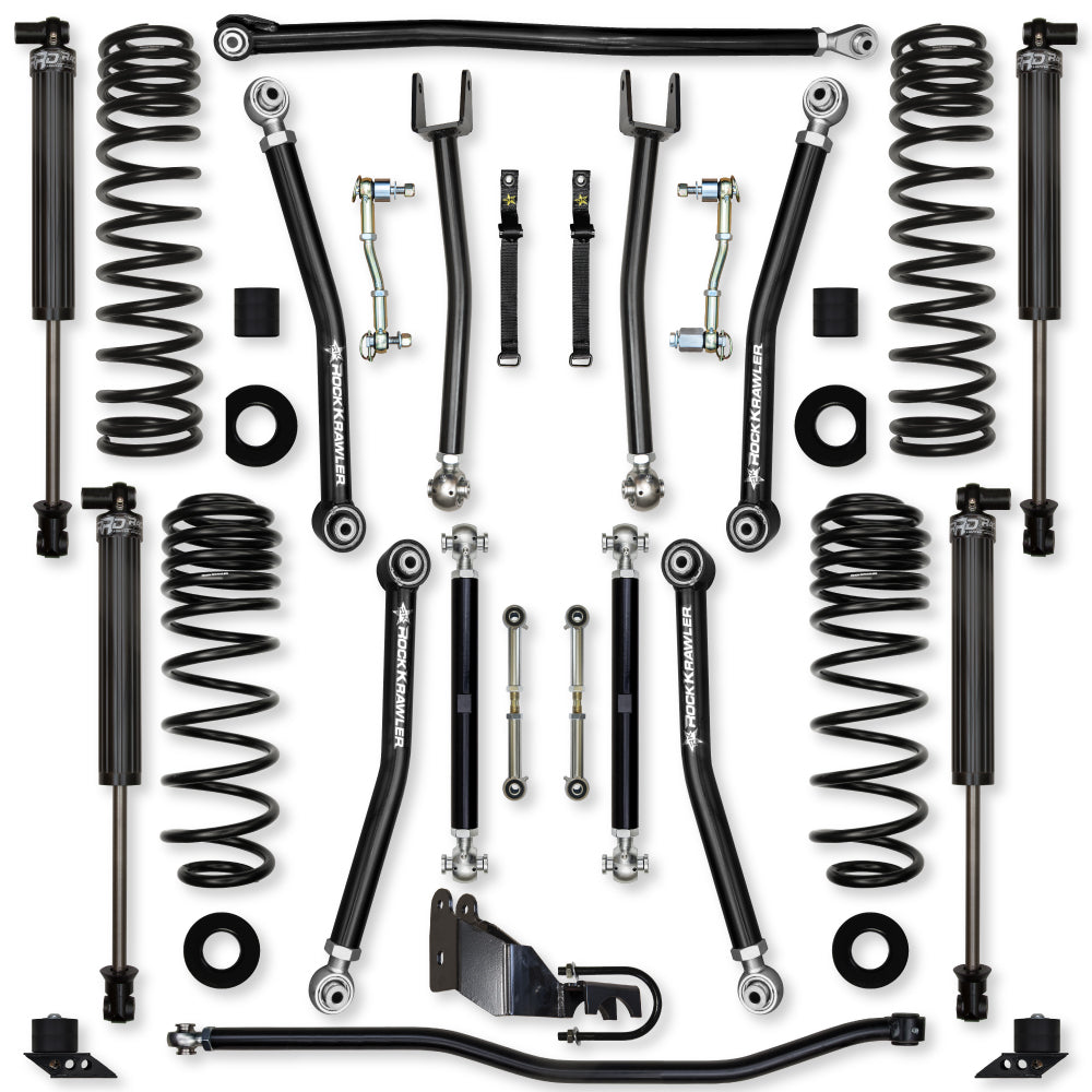 3.5 Inch X-Factor Mid-Arm Suspension System for Jeep Wrangler JL Gas Models Rock Krawler
