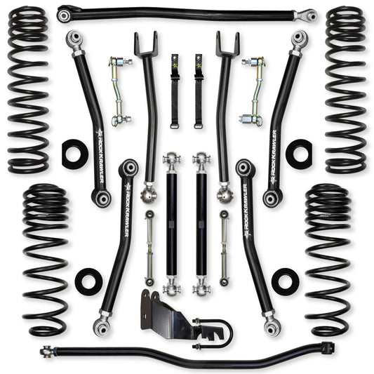 3.5 Inch X-Factor Coilover Mid-Arm Suspension System for Jeep Wrangler JLU Gas Models Comp Stage 1 Rock Krawler