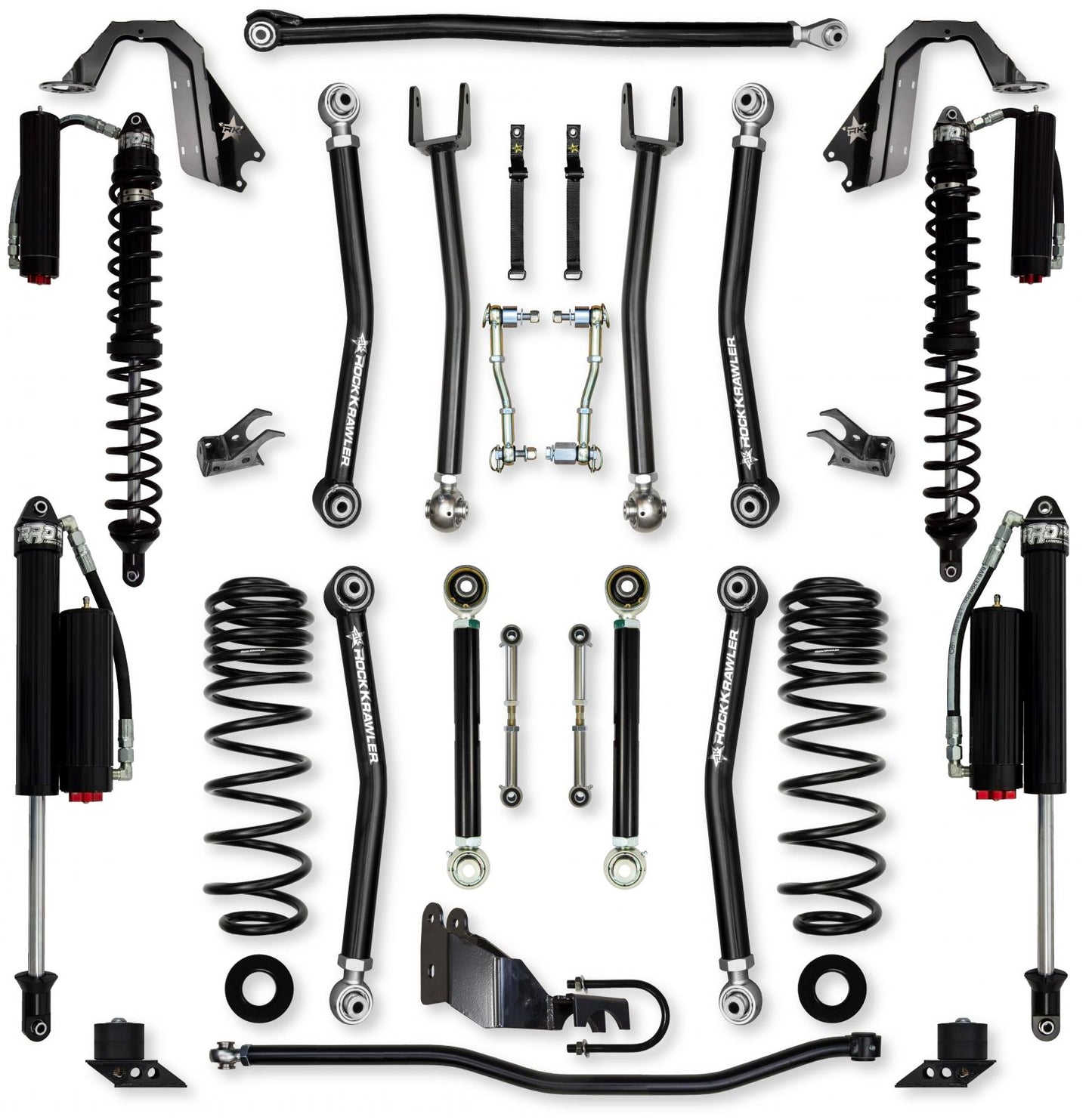 3.5 Inch X-Factor Coilover Mid-Arm Suspension System for Jeep Wrangler JLU Diesel Models Comp System Stage 2 Rock Krawler