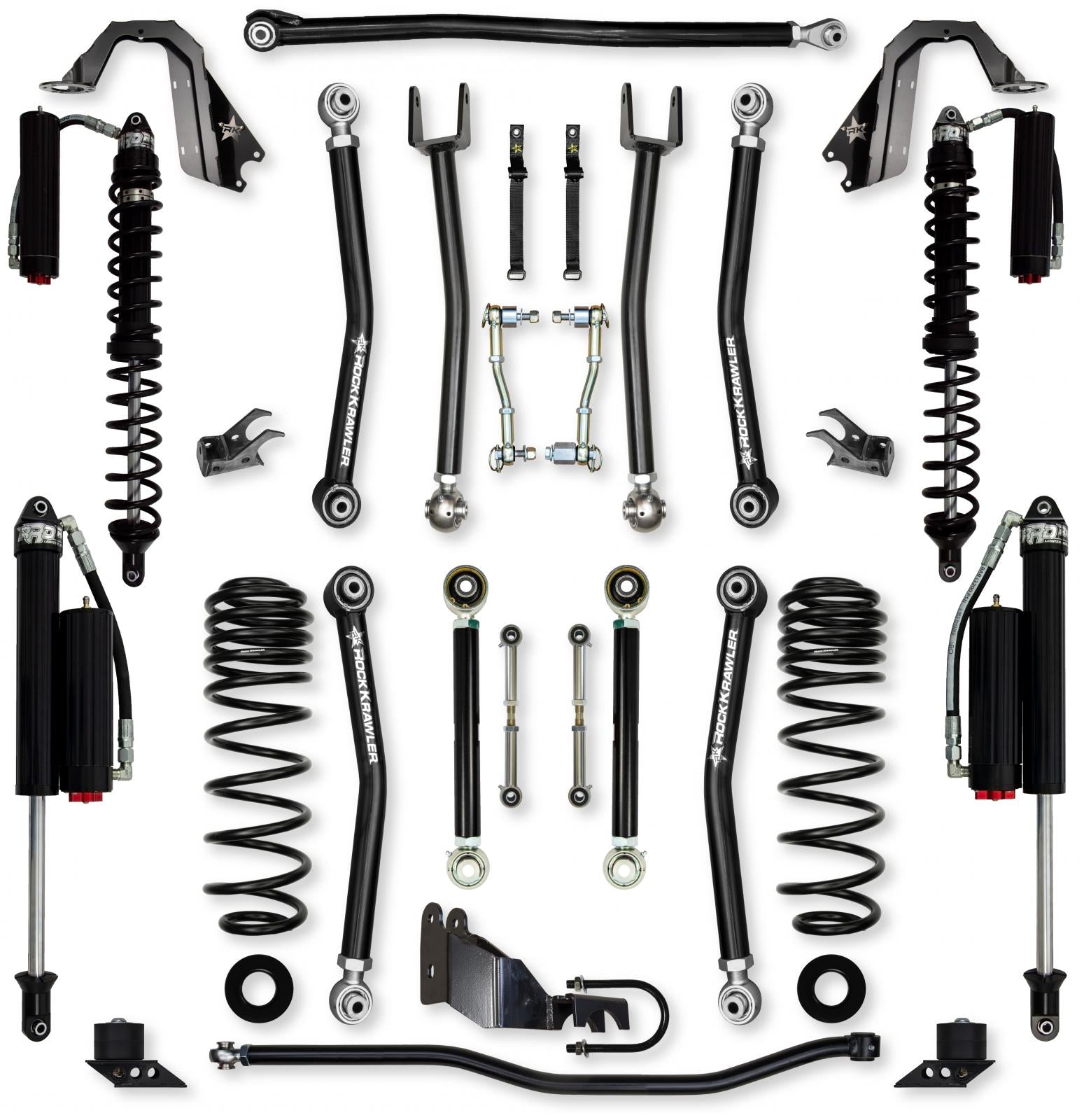 3.5 Inch X-Factor Coilover Mid-Arm Suspension System for Jeep Wrangler JLU Diesel Models Comp System Stage 2 Rock Krawler