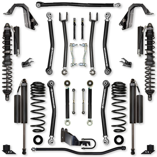 3.5 Inch X-Factor Coilover Mid-Arm Suspension System for Jeep Wrangler JLU 4XE Models Comp Stage 1 Rock Krawler