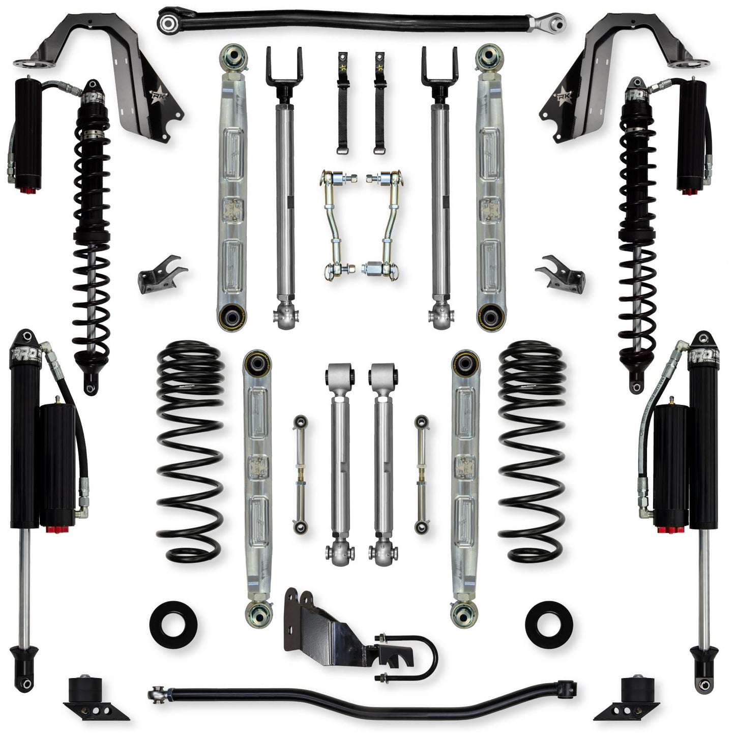 3.5 Inch X-Factor Pro Elite Coilover Mid-Arm Suspension System for Jeep Wrangler JLU Gas Models Comp System Stage 2 Rock Krawler