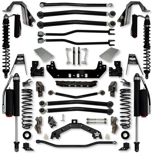 4.5 Inch Adventure X2 Coilover Long-Arm Suspension System for Jeep Wrangler JL Gas Models Comp System Stage 2 Rock Krawler