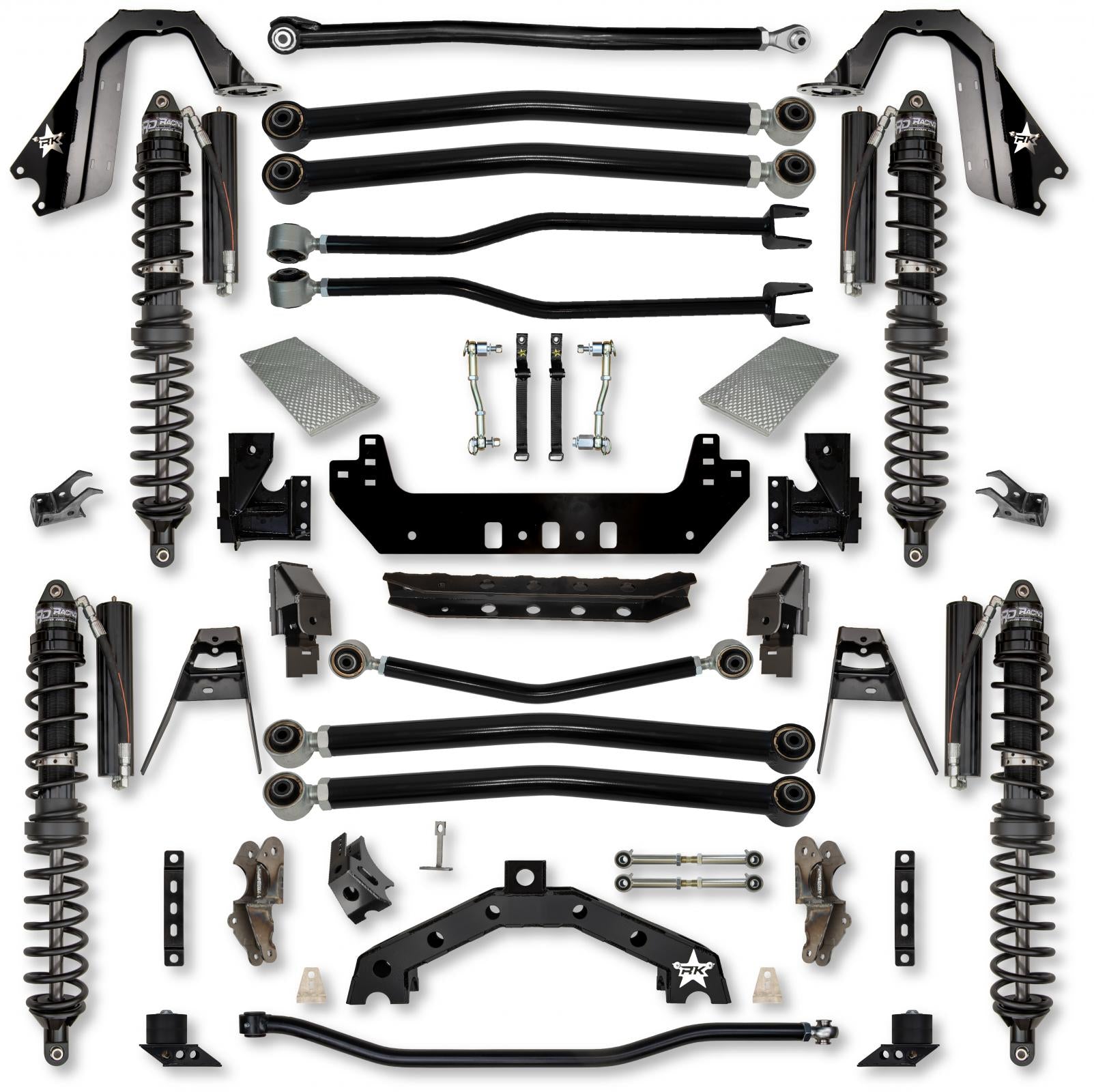 4.5 Inch Adventure X2 Coilover Long-Arm Suspension System for Jeep Wrangler JL Gas Models Trail Runner System Stage 1 Rock Krawler