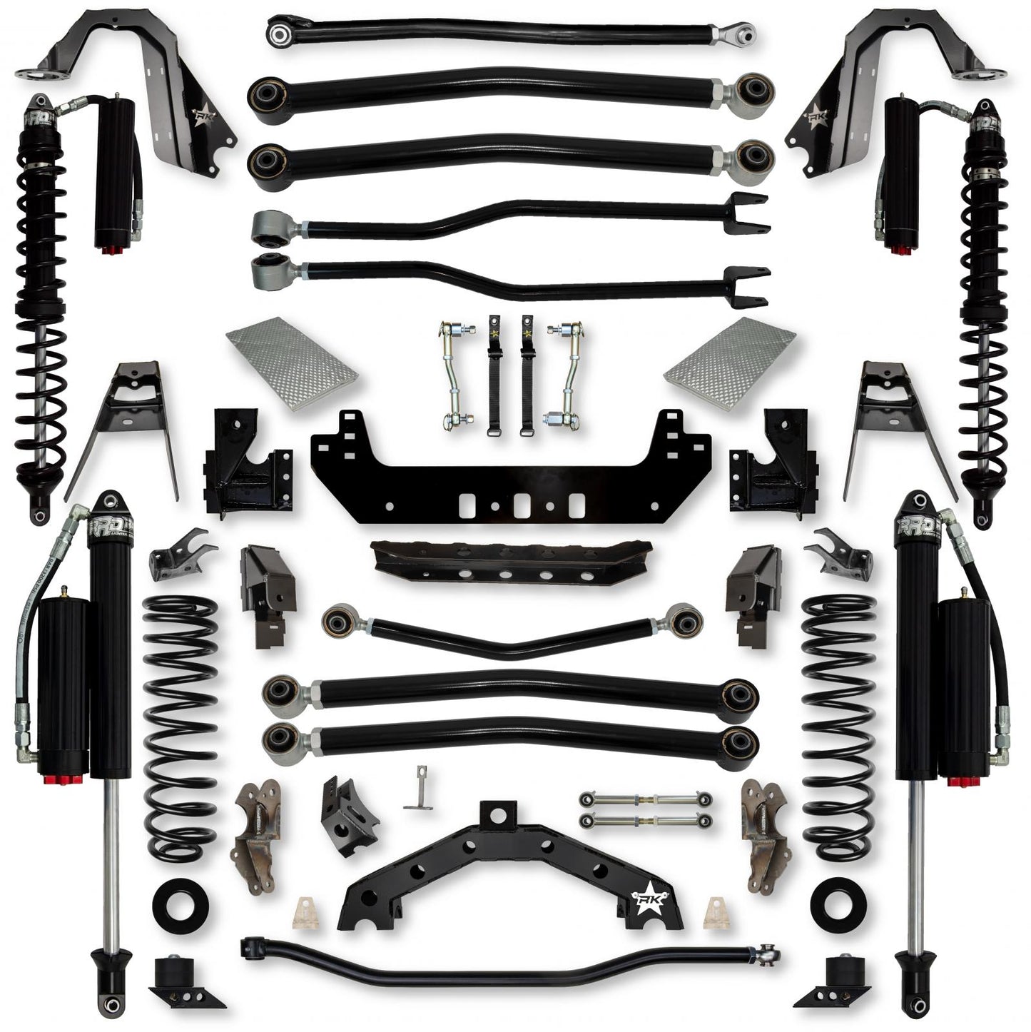 4.5 Inch Adventure X2 Coilover Long-Arm Suspension System for Jeep Wrangler JLU Diesel Models Comp System Stage 2 Rock Krawler