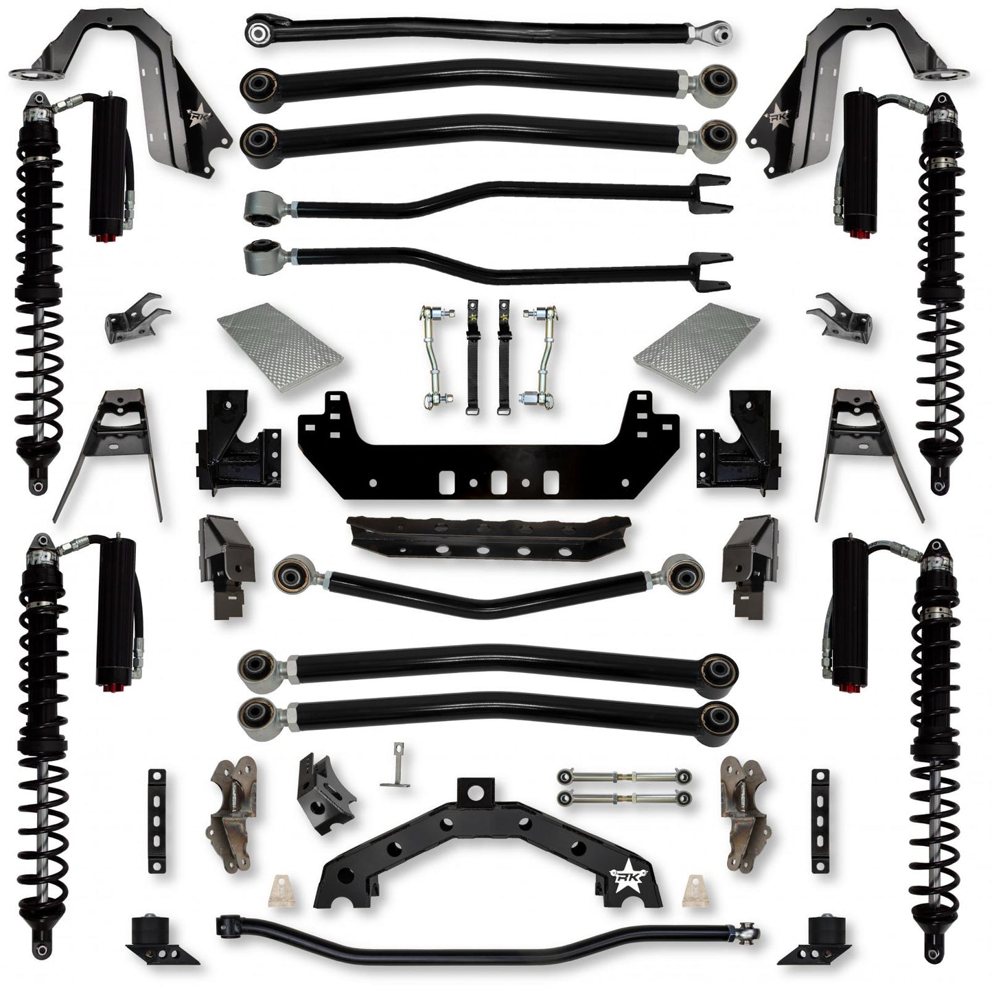 4.5 Inch Adventure X2 Coilover Long-Arm Suspension System for Jeep Wrangler JLU Diesel Models Trail Runner System Stage 2 Rock Krawler