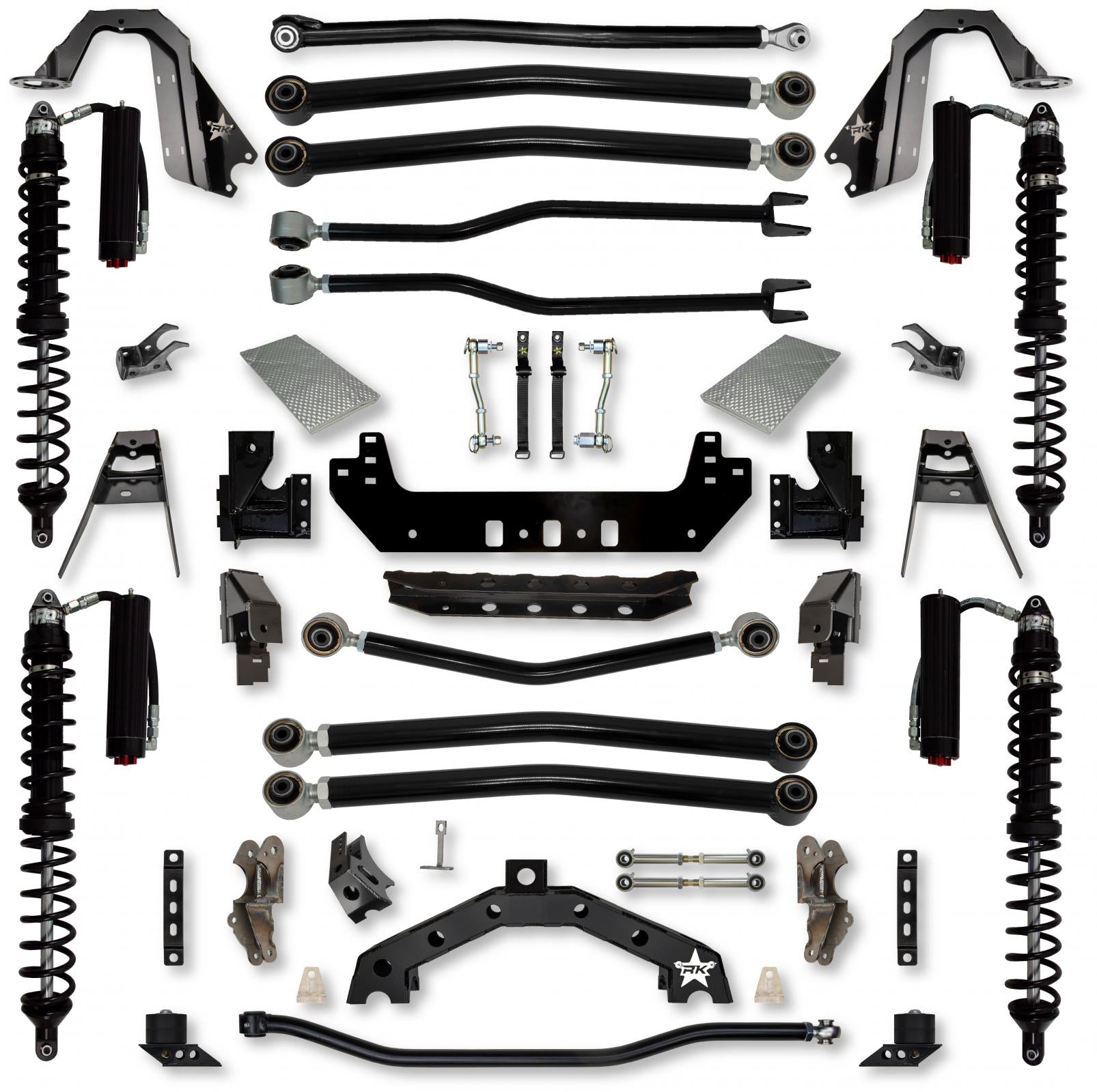 4.5 Inch Adventure X2 Coilover Long-Arm Suspension System for Jeep Wrangler JLU Diesel Models Trail Runner System Stage 2 Rock Krawler