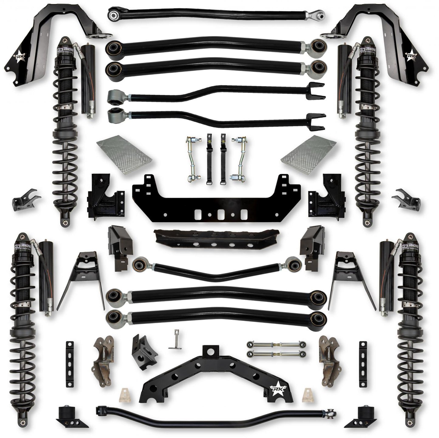 4.5 Inch Adventure X2 Coilover Long-Arm Suspension System for Jeep Wrangler JLU Gas Models Trail Runner System Stage 1 Rock Krawler
