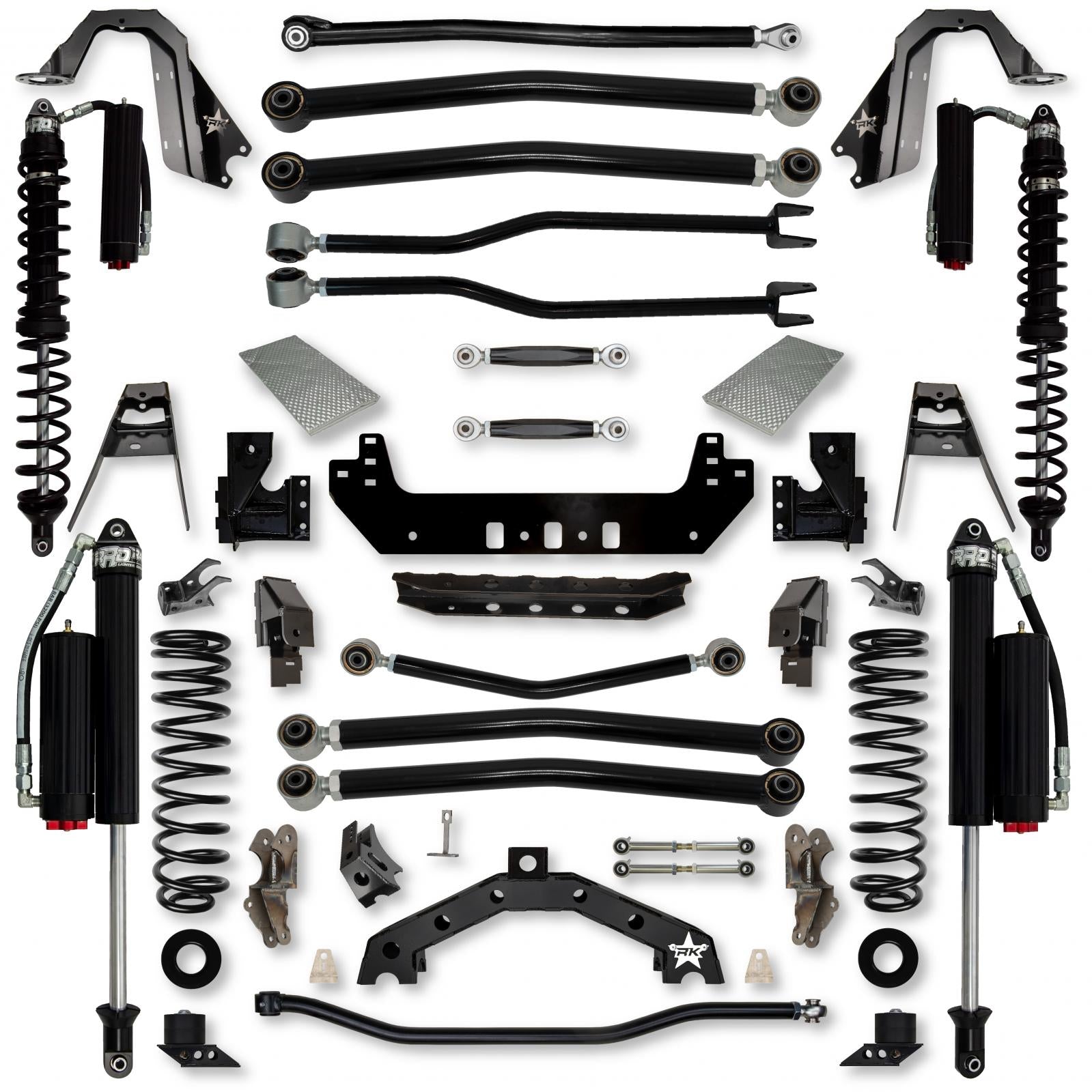 4.5 Inch Adventure X2 Coilover No Limits Long-Arm Suspension System for Jeep Wrangler JLU Gas Models Comp System Stage 2 Rock Krawler