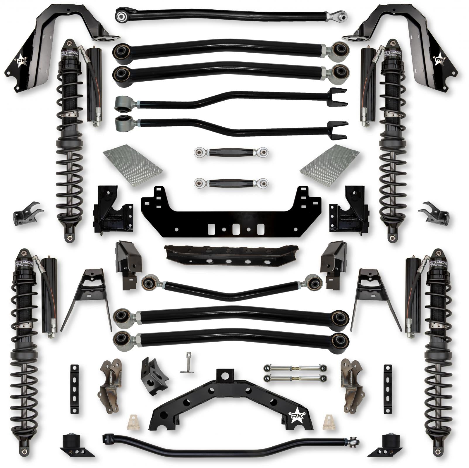 4.5 Inch Adventure X2 Coilover No Limits Long-Arm Suspension System for Jeep Wrangler JLU Diesel Models Trail Runner System Stage 1 Rock Krawler