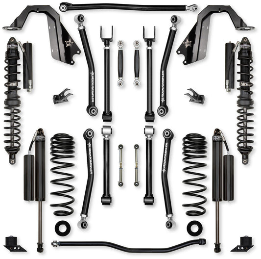 4.5 Inch Adventure X Coilover No Limits Mid-Arm Suspension System for Jeep Wrangler JLU Gas Models Comp Stage 1 Rock Krawler