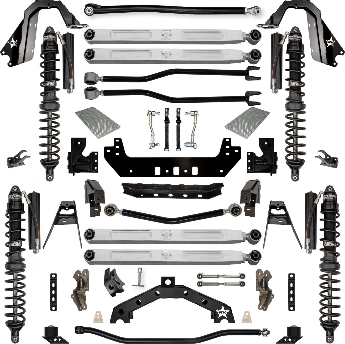 4.5 Inch Adventure X2 Pro Elite Coilover Long-Arm Suspension System for Jeep Wrangler JLU Gas Models Trail Runner System Stage 1 Rock Krawler