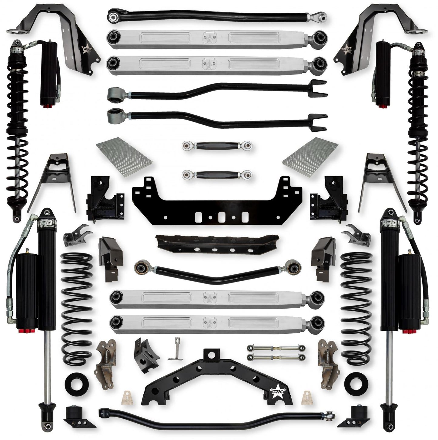 4.5 Inch Adventure X2 Pro Elite Coilover No Limits Long-Arm Suspension System for Jeep Wrangler JLU Diesel Models Comp System Stage 2 Rock Krawler