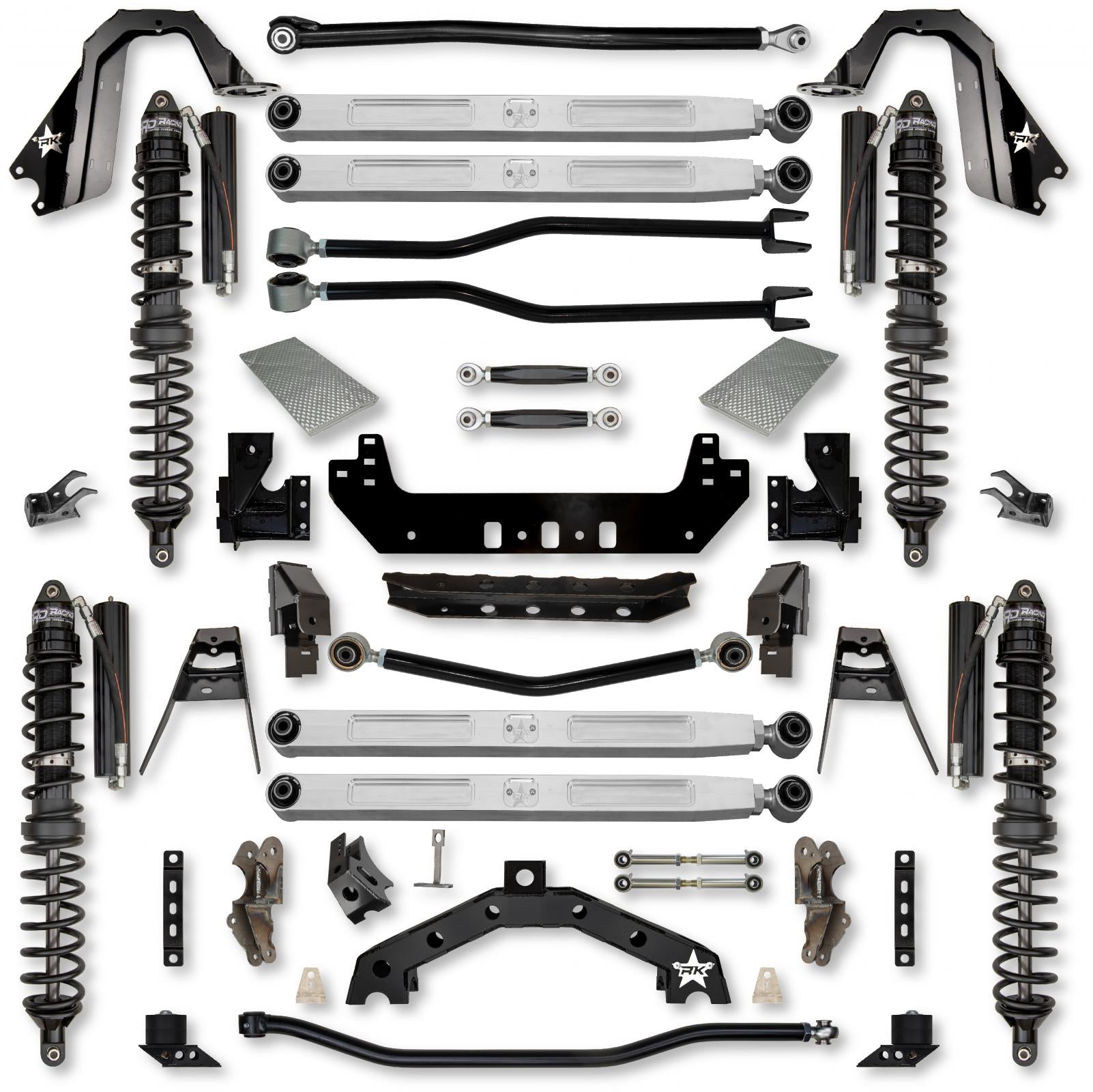4.5 Inch Adventure X2 Pro Elite Coilover No Limits Long-Arm Suspension System for Jeep Wrangler JLU Diesel Models Trail Runner System Stage 1 Rock Krawler