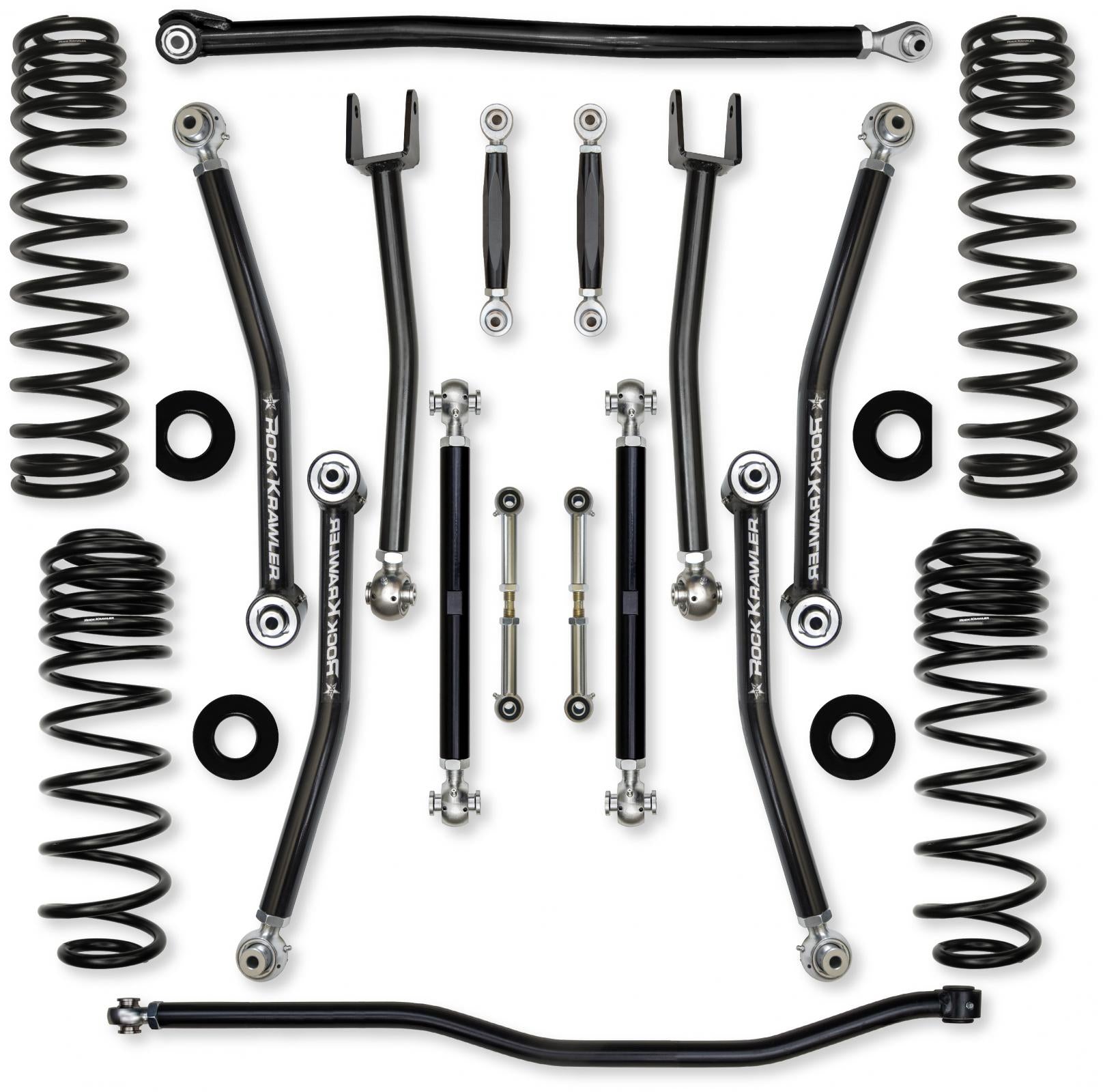 4.5 Inch X-Factor No Limits Mid-Arm Suspension System for Jeep Wrangler JLU 392 Models Comp Stage 1 With No Shocks Rock Krawler