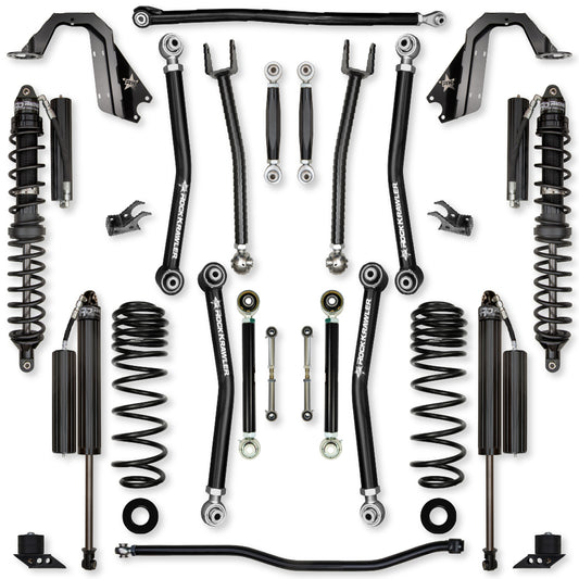 4.5 Inch X-Factor Coilover No Limits Mid-Arm Suspension System for Jeep Wrangler JLU 392 Models Comp Stage 1 Rock Krawler