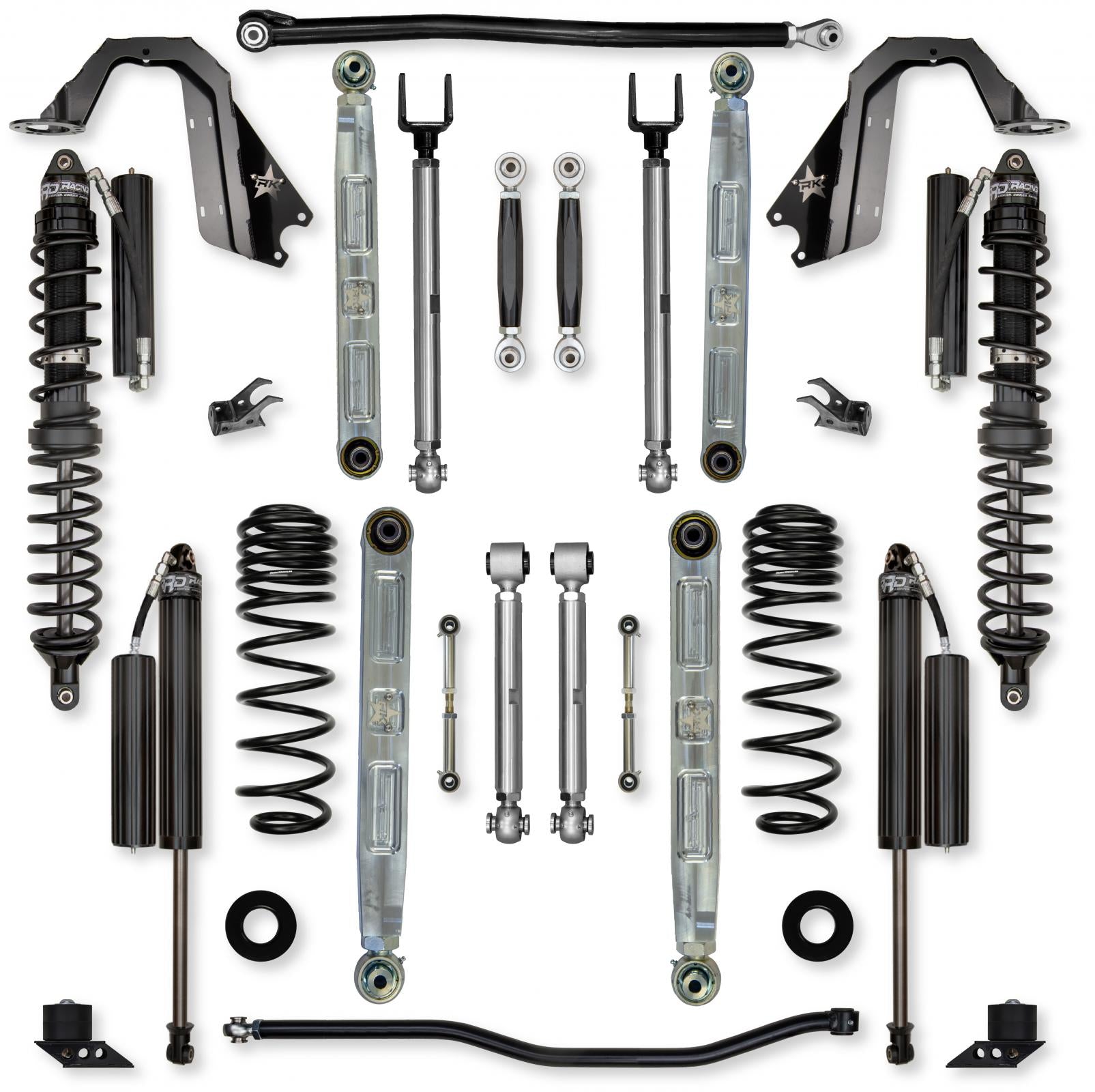 4.5 Inch X-Factor Pro Elite Coilover Mid-Arm No Limits System for Jeep Wrangler JLU 392 Models Comp Stage 1 Rock Krawler
