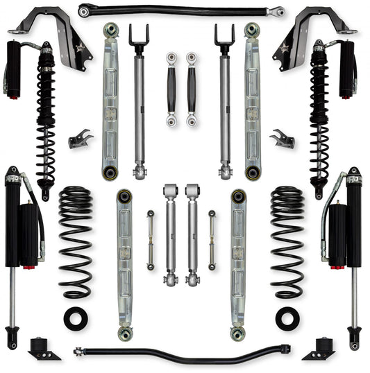 4.5 Inch X-Factor Pro Elite Coilover Mid-Arm No Limits System for Jeep Wrangler JLU 392 Models Comp System Stage 2 Rock Krawler