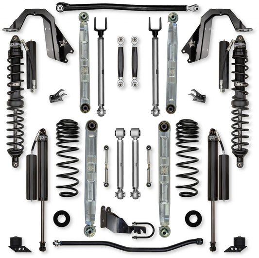 4.5 Inch X-Factor Pro Elite Coilover Mid-Arm No Limits Suspension System for Jeep Wrangler JLU Diesel Models Comp Stage 1 Rock Krawler