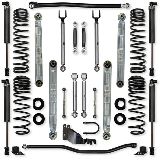 4.5 Inch X-Factor Pro Elite No Limits Mid-Arm Suspension System for Jeep Wrangler JLU Gas Models Rock Krawler