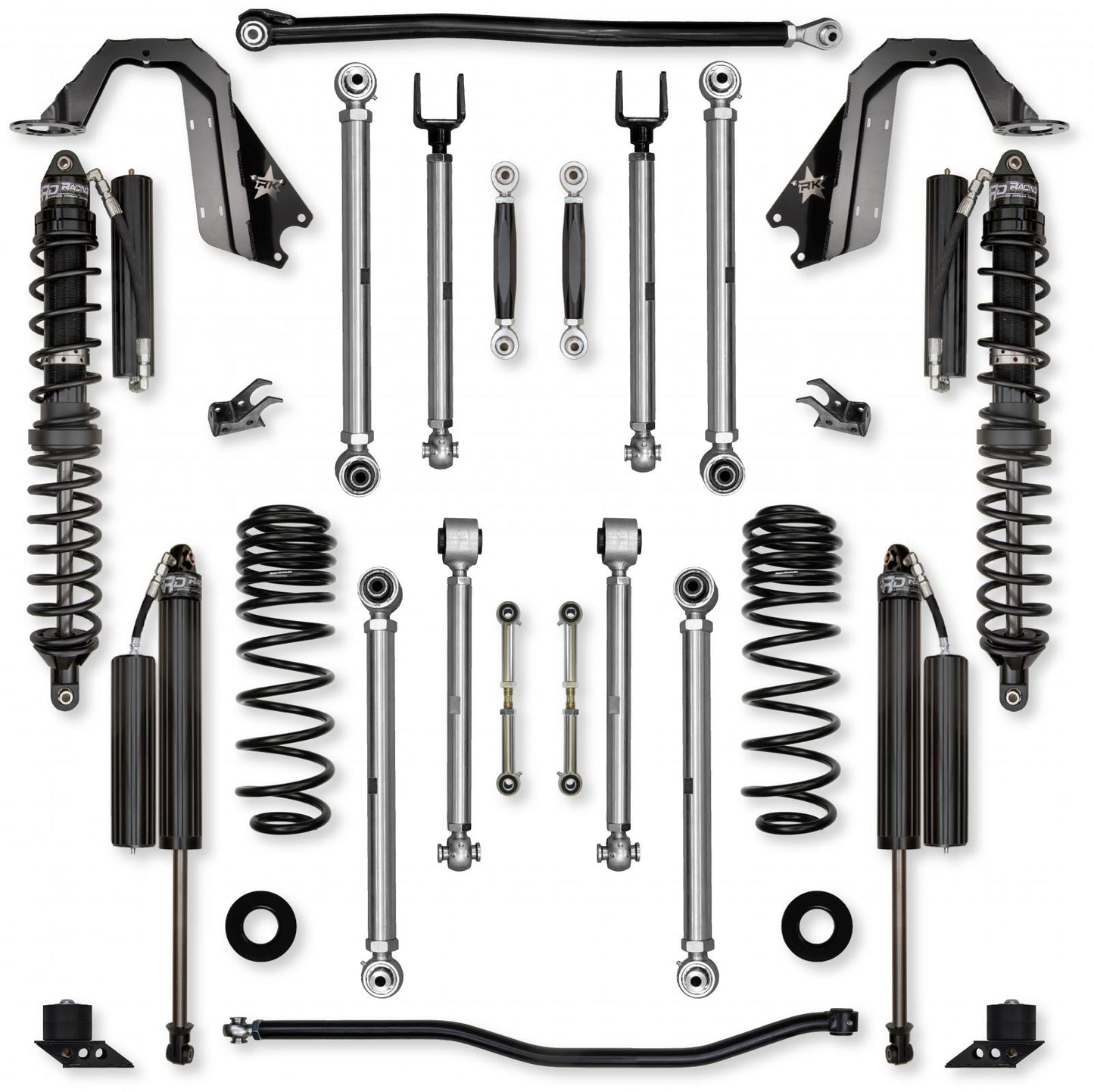 4.5 Inch X-Factor PRO Coilover No Limits Mid-Arm Suspension System for Jeep Wrangler JLU 392 Models Comp Stage 1 Rock Krawler