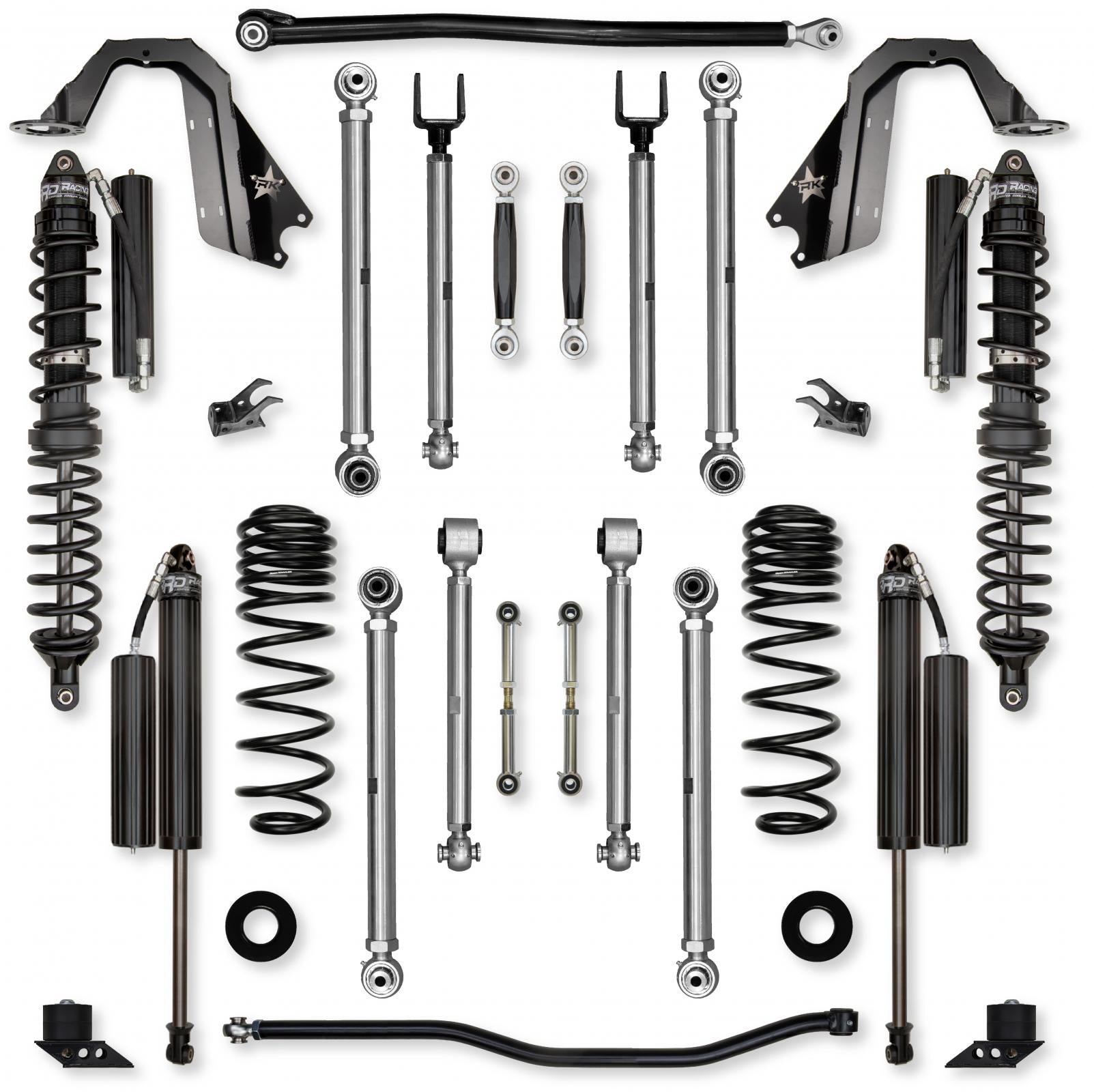 4.5 Inch X-Factor PRO Coilover No Limits Mid-Arm Suspension System for Jeep Wrangler JLU 392 Models Comp Stage 1 Rock Krawler