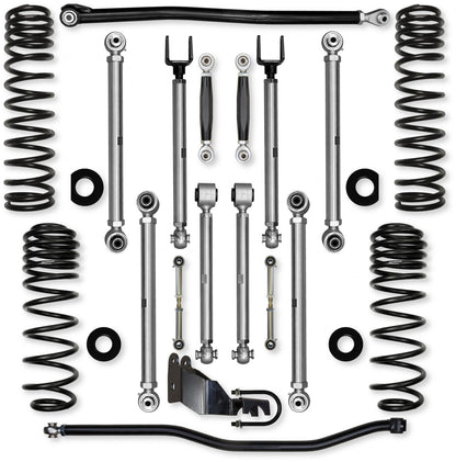 4.5 Inch X-Factor PRO No Limits Mid-Arm Suspension System for Jeep Wrangler JLU Gas Models Rock Krawler-2