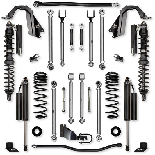 4.5 Inch X-Factor PRO Coilover No Limits Mid-Arm Suspension System for Jeep Wrangler JLU 4XE Models Comp Stage 1 Rock Krawler