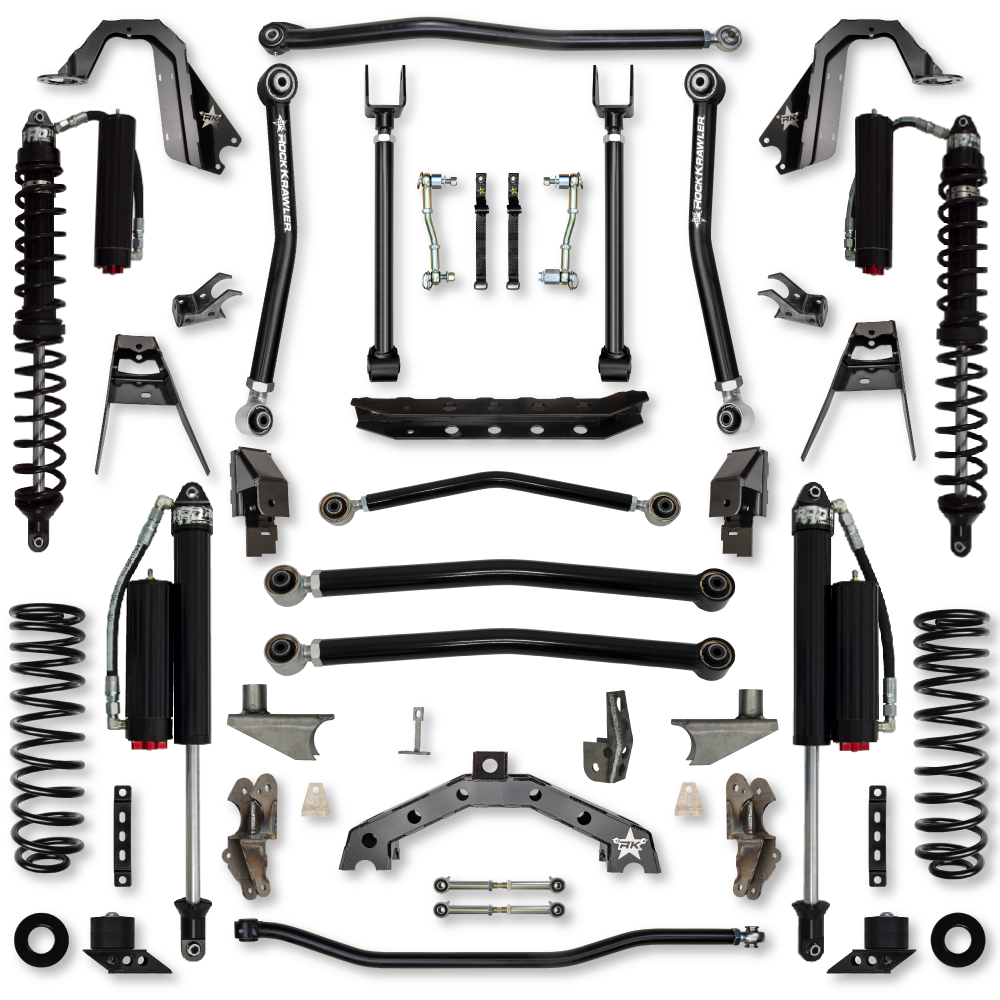 4.5 Inch T-Rex Coilover w/ 6 Inch Rear Stretch Hybrid System For Jeep Wrangler JL Rock Krawler
