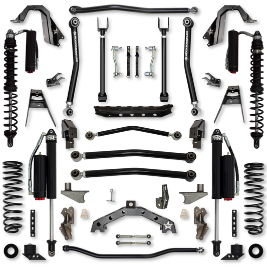 4.5 Inch T-Rex Coilover w/ 6 Inch Rear Stretch Hybrid System For Jeep Wrangler JL Rock Krawler