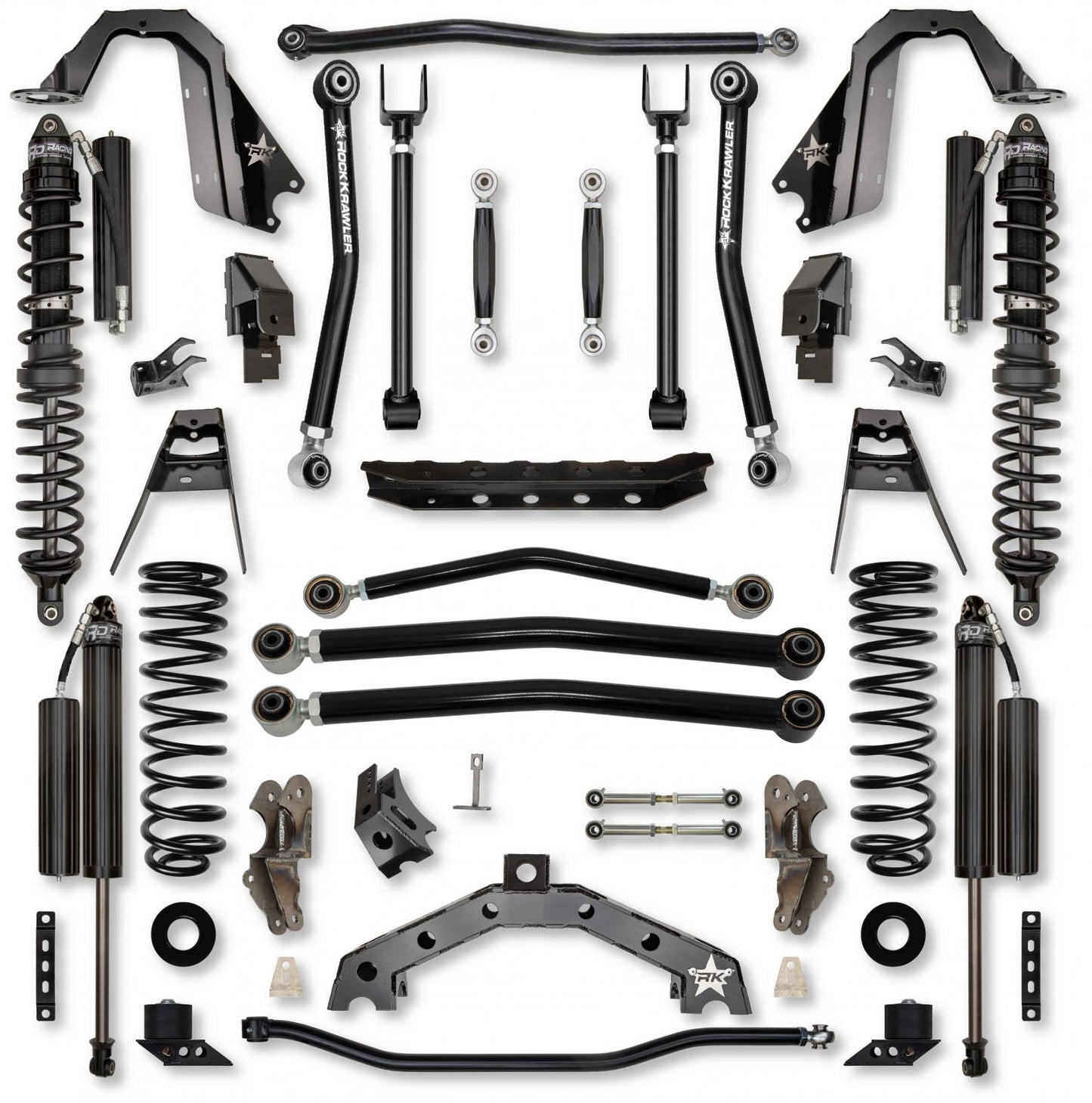 4.5 Inch T-REX Coilover No Limits Suspension System for Jeep Wrangler JL Gas Models Comp Stage 1 Rock Krawler